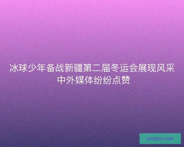 冰球少年备战新疆第二届冬运会展现风采 中外媒体纷纷点赞